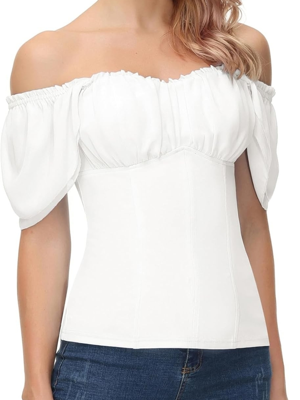 NEW "Scarlet Darkness" Off-Shoulder White Women's Top